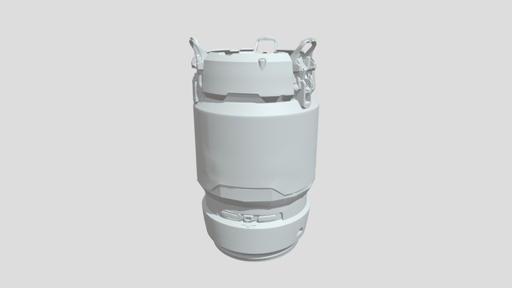 Sci-fi_ Barrel 3D Model