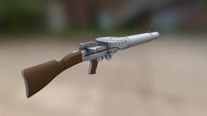 Lewis Automatic Machine Gun 3D Model