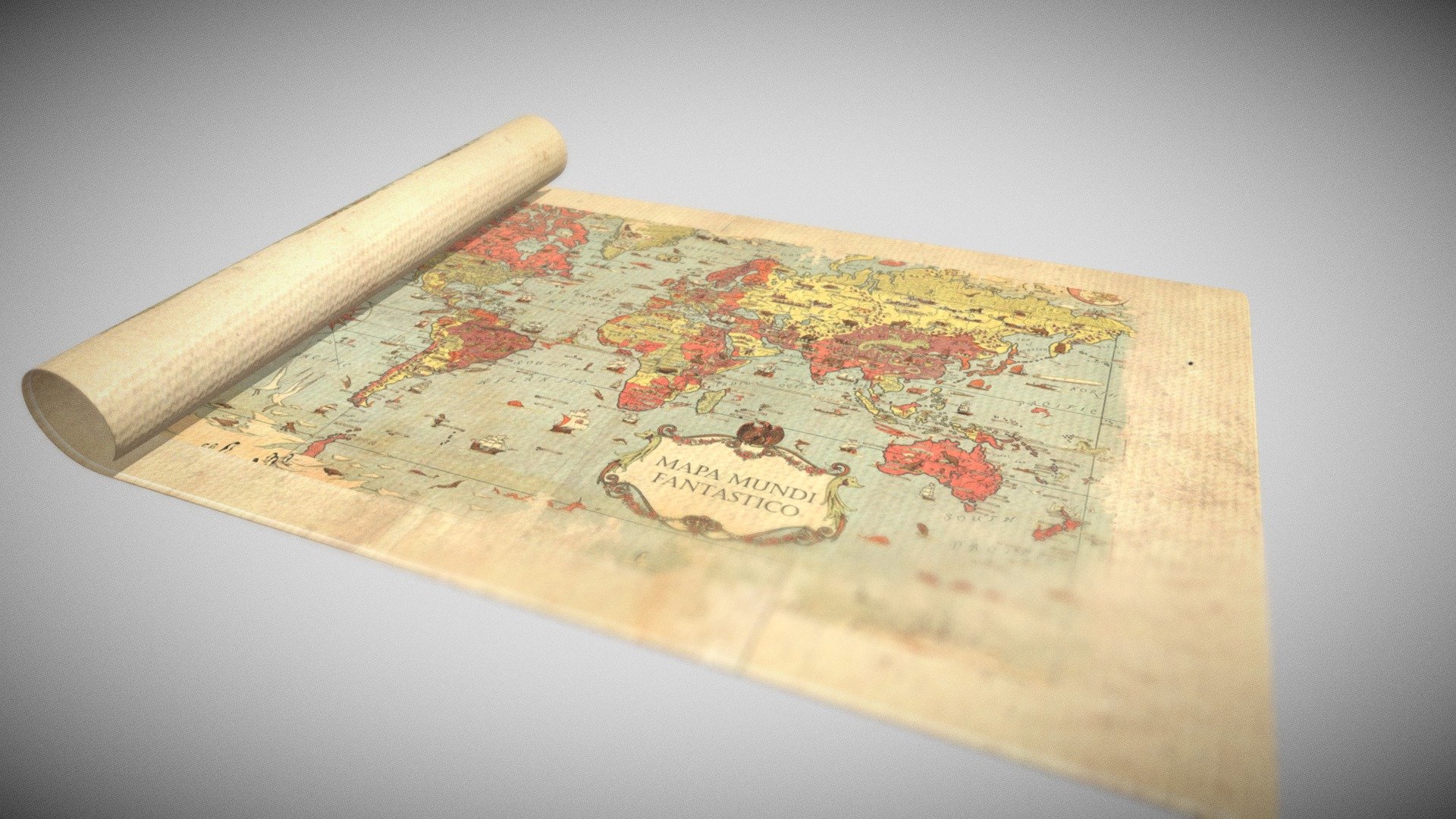 Scroll Map - Download Free 3D model by Carlos.Maciel [d475231] - Sketchfab