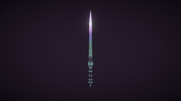 Stylized hand painted blade 3D Model