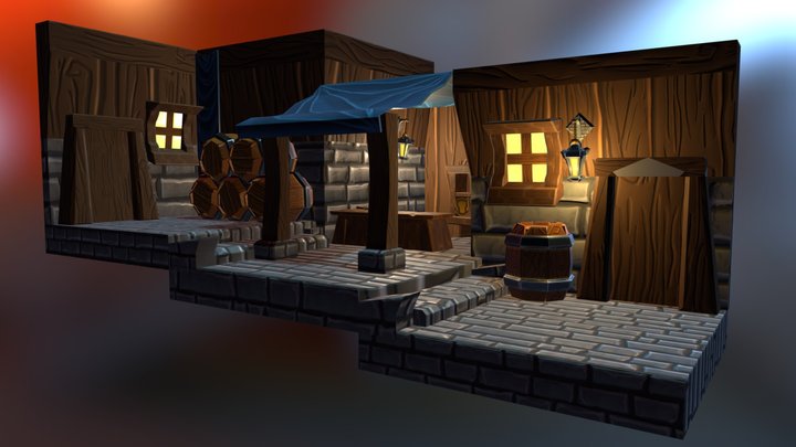 Market Place 3D Model