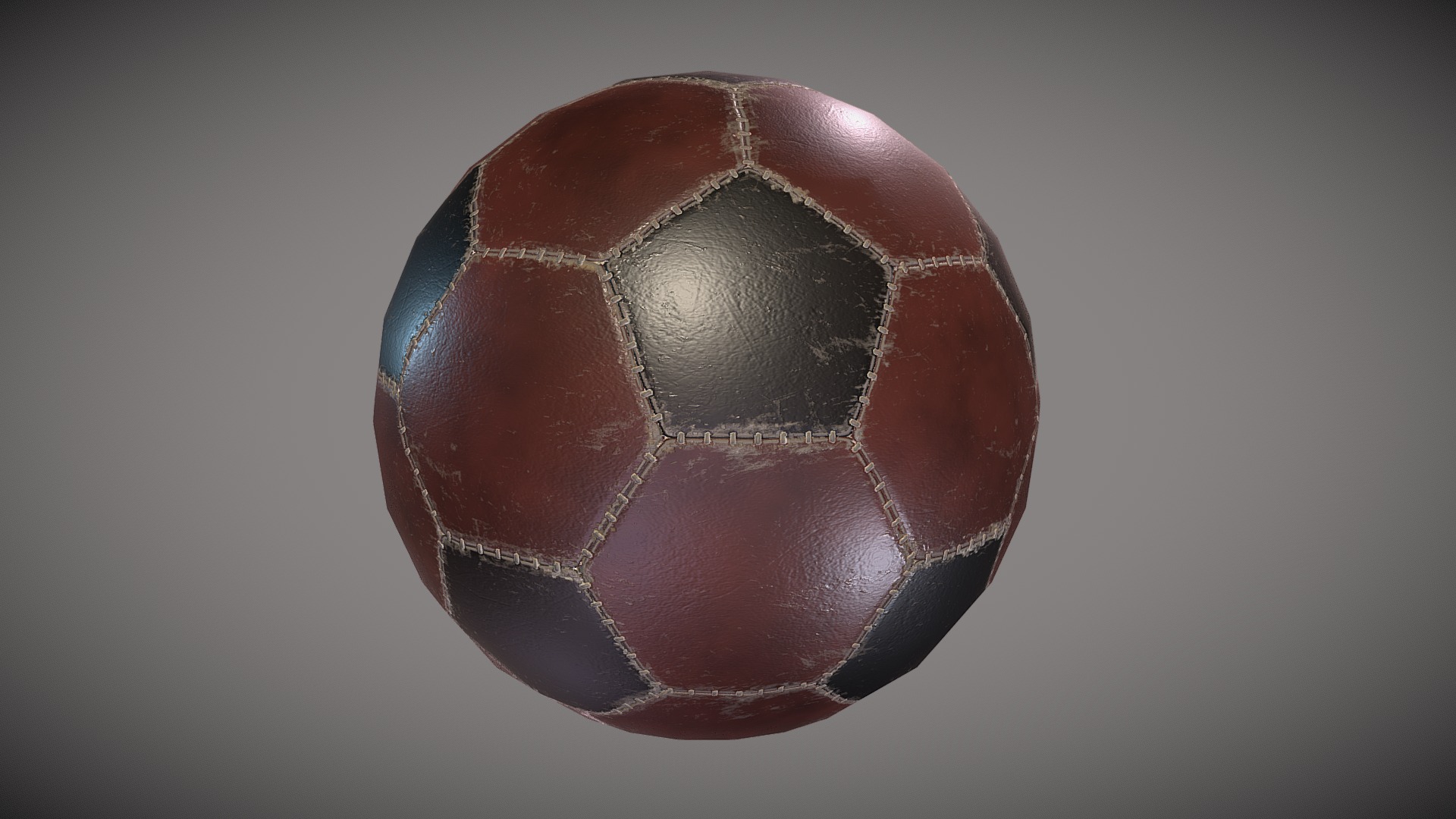 3D model Soccer Ball Dirt PBR low poly - This is a 3D model of the Soccer Ball Dirt PBR low poly. The 3D model is about a ball with a design on it.