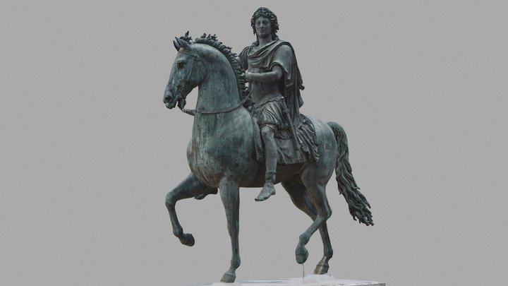 Equestrian statue of Louis XIV (Lyon, France) 3D Model
