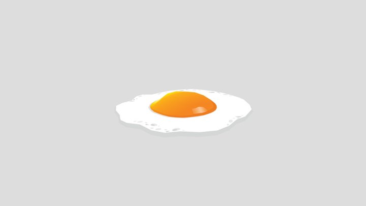 Stylized Low Poly Fried Egg (Sunny Side Up) 3D Model
