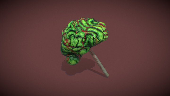 Zombie Candy Brain for Videogame (Necrozone) 3D Model