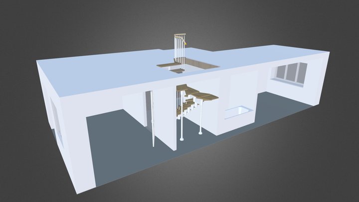 2-комнатная квартира перепланированная 3D Model
