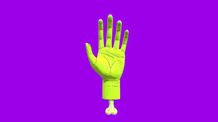 Mano Verde Halloween 3D Model