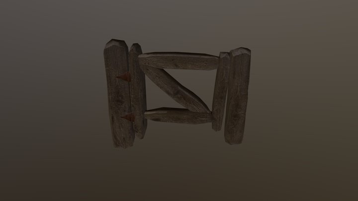 Old Wooden Gate 3D Model