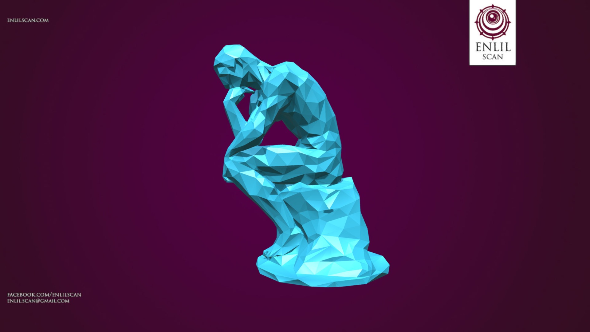 3D model Polygonal Thinker Statue – LowPoly - This is a 3D model of the Polygonal Thinker Statue - LowPoly. The 3D model is about a blue and green shoe.