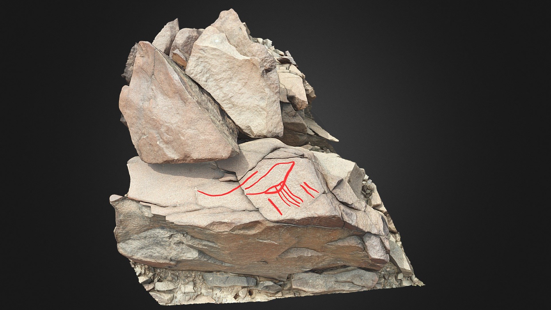 Petroglyph C19 Khatm Al Melaha, Kalba, Sharjah