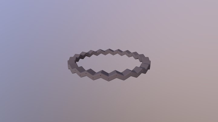 Zig Zag Ring with details 3D Model
