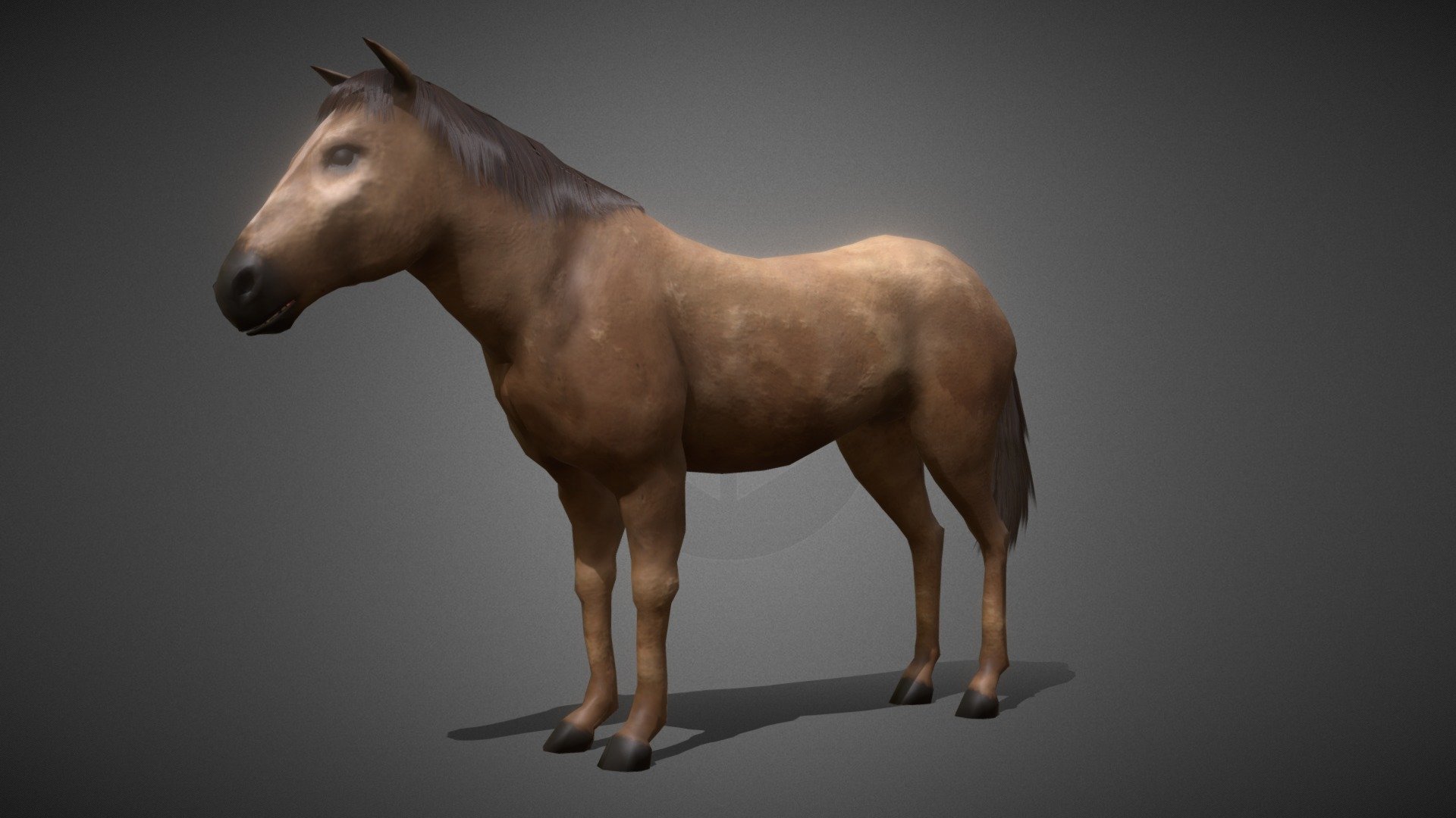 Lowpoly Brown Horse  Animated for VR AR Games — Sketchfab embed 3D viewer