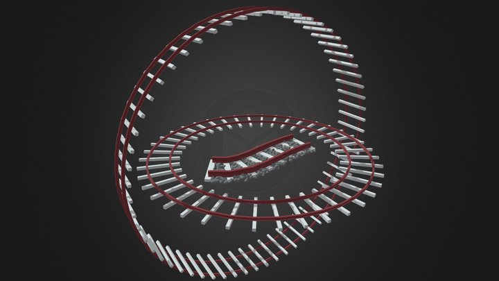 Train Track Generator(Geometry nodes Blender) 3D Model