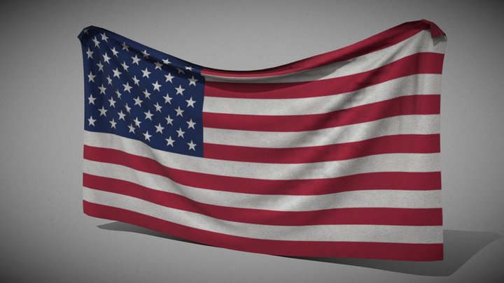 Hanging Flag (United States) 3D Model