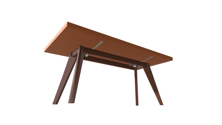 Redwood Slab Table 3D Model