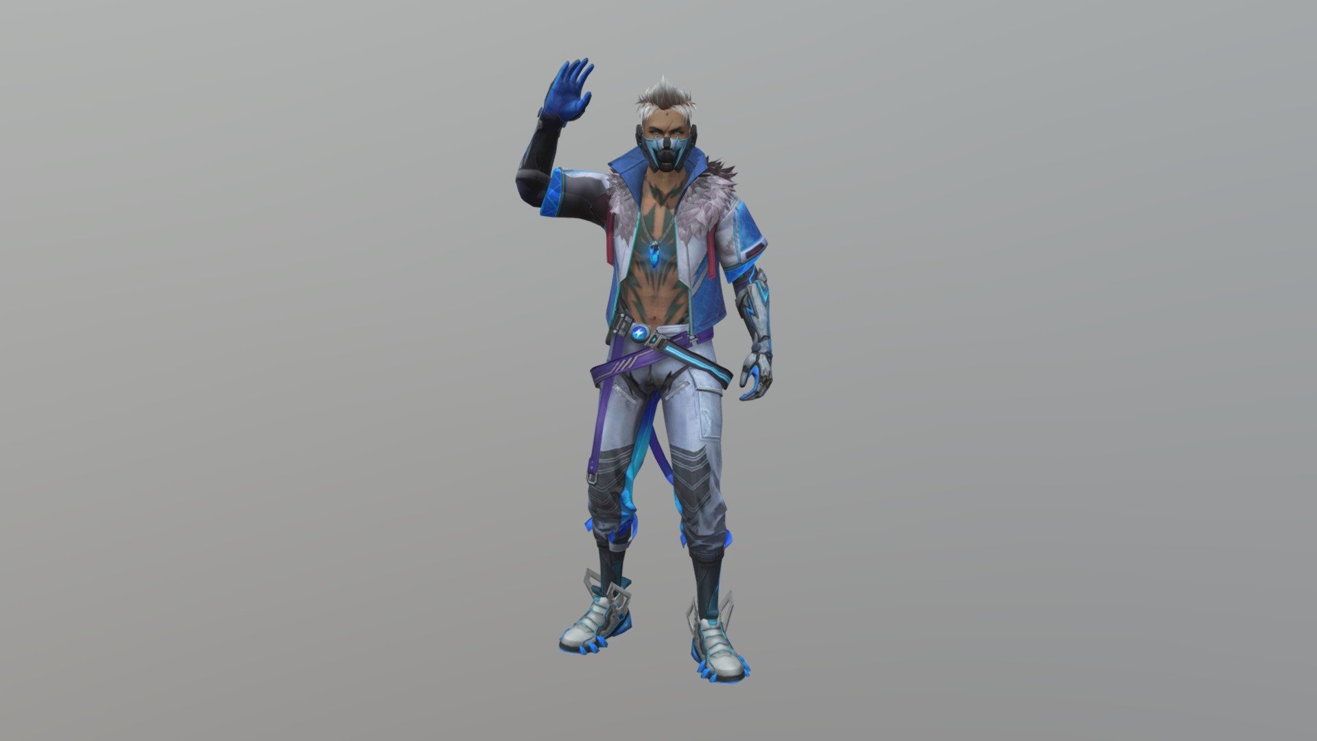 free fire Rampage Thunder witn hello emote