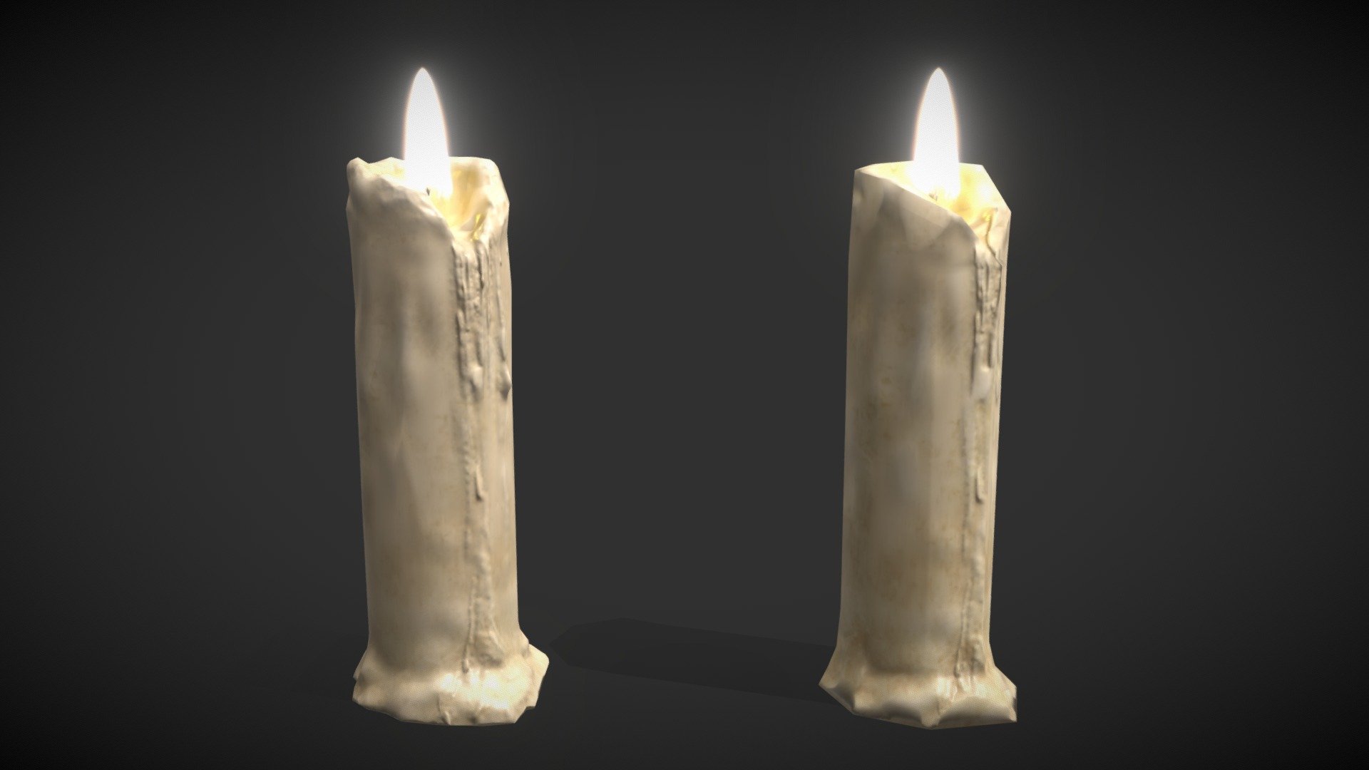 old candle - low poly - Download Free 3D model by vojtaklemperer