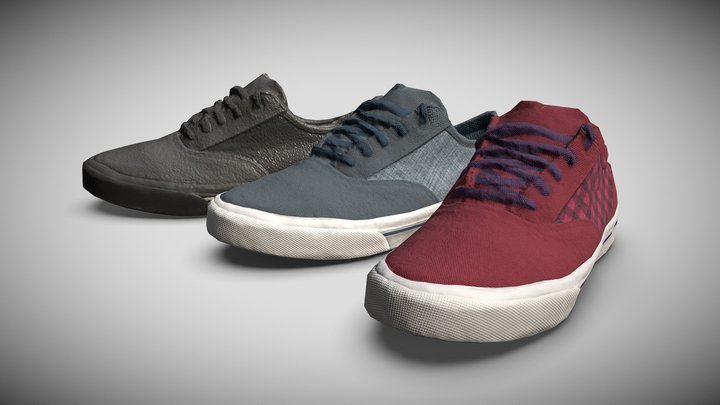 Vulcanized shoes - collection 3D Model
