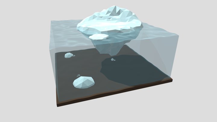 Low Poly Iceberg Scene 3D Model