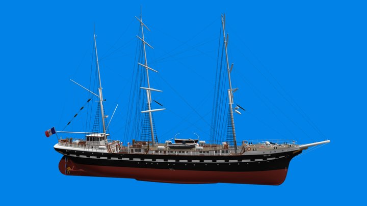 Le voilier 3 mâts Belem - Nantes 3D Model