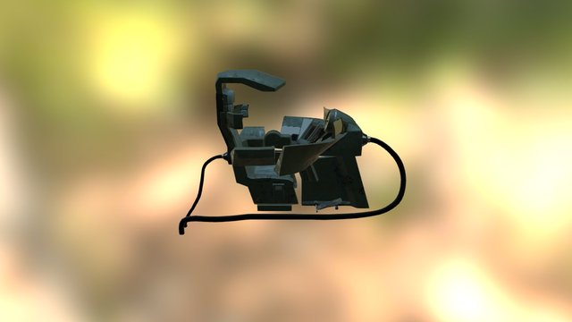 Fighter Jet 02 Cockpit Chair Console 3D Model