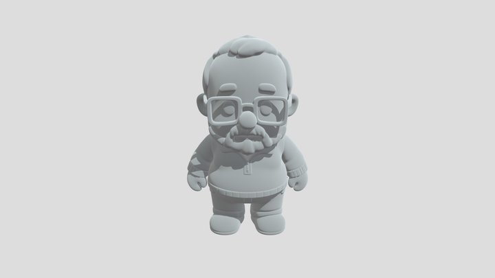 Grandpa with Glasses 3D Model
