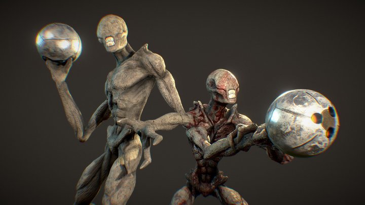 Demon Creature with Weapon 3D Model