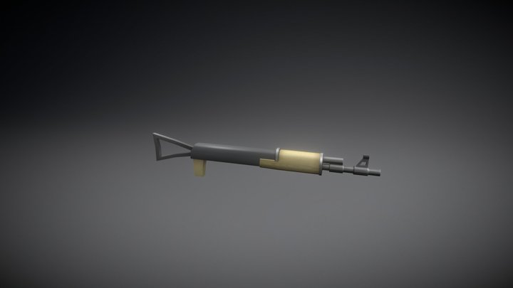Low-Poly Toy Gun 3D Model