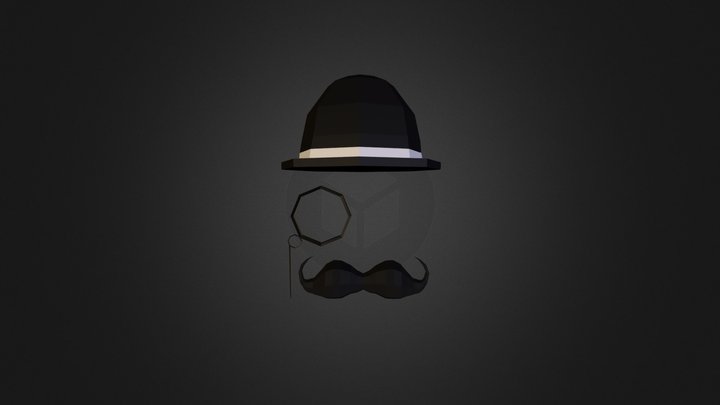 Gentleman Facial Accessories - Low Poly 3D Model