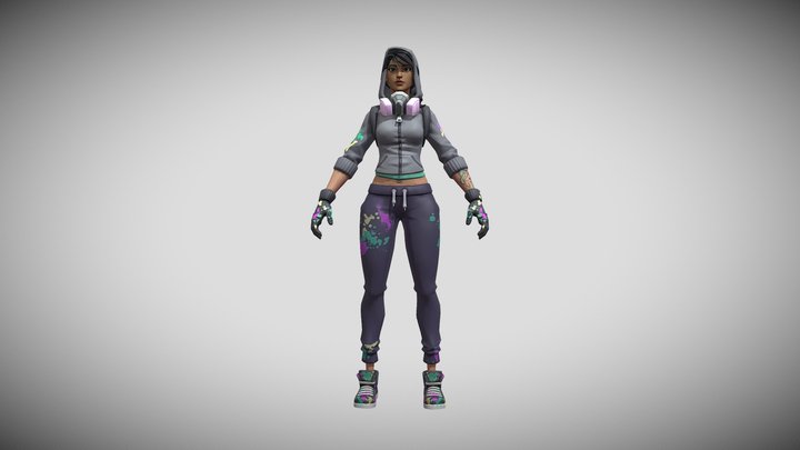Fortnite Graffiti Girl 3D Model