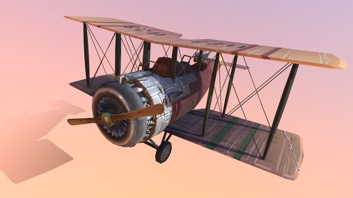 Stylized Plane WW1 | Salmson 2-A2 /Otsu 1 3D Model