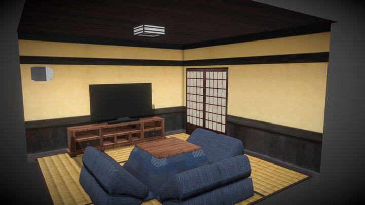 Japanese Old Living Room 3D Model