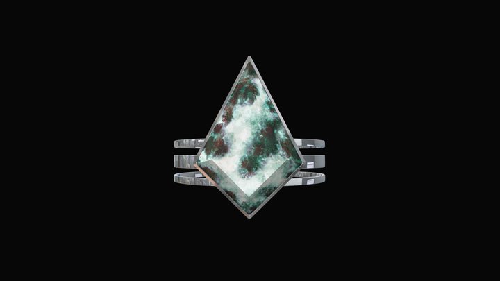Moss agate ring 3D Model