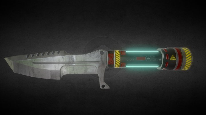 Sci-Fi Exploding Throwing Knife low poly model 3D Model