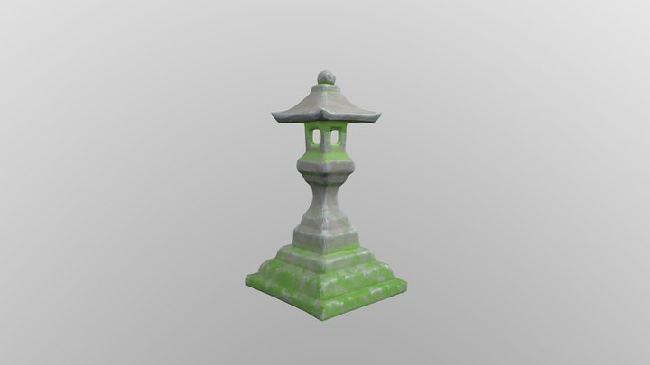 Japanese Stone Lamp - Stylised 3D Model