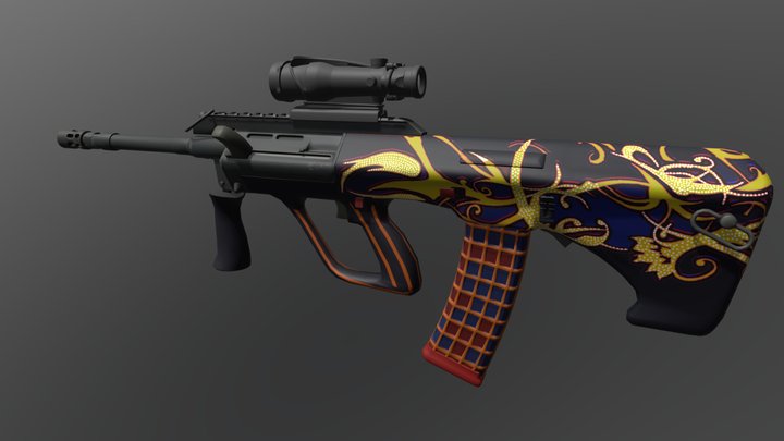 AUG Tribal Flower 3D Model