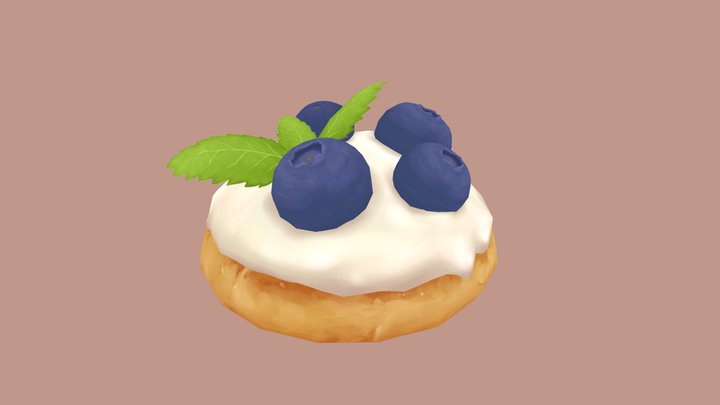 Blueberry Brushetta 3D Model
