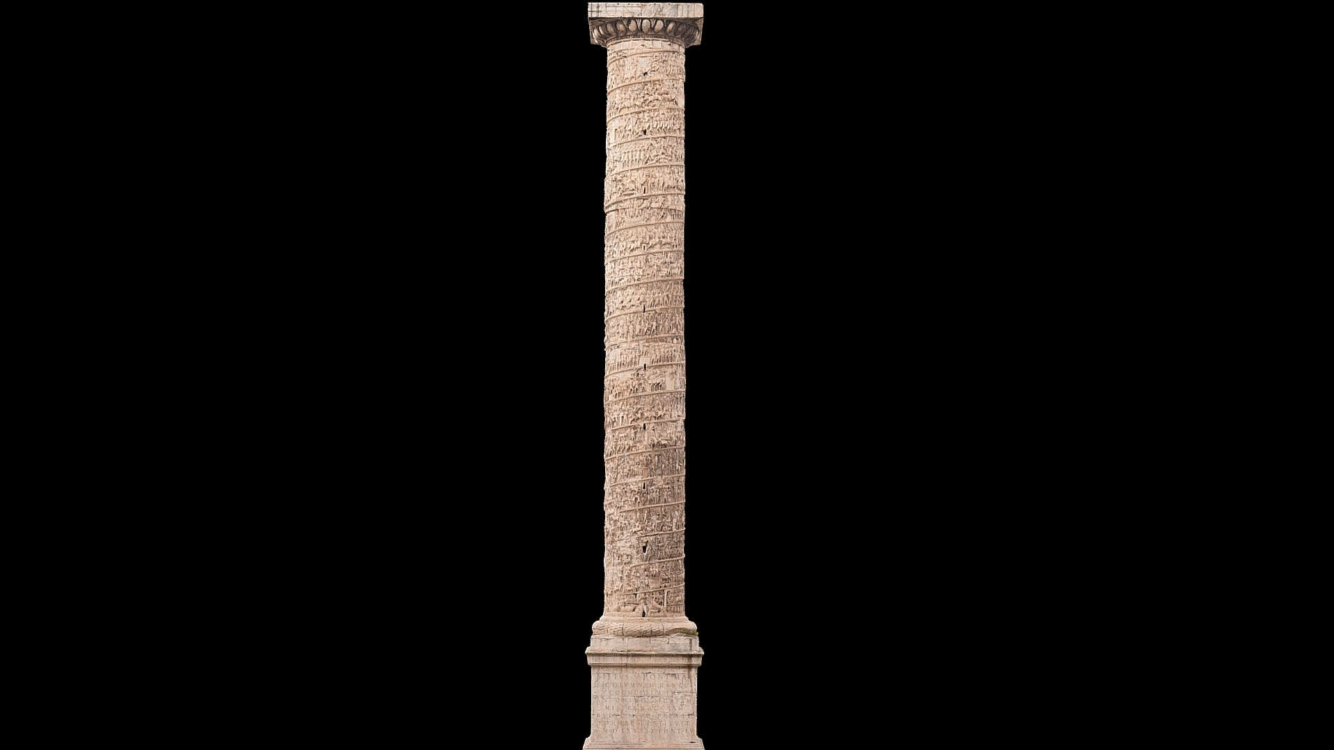 3D model The Column of Marcus Aurelius - This is a 3D model of the The Column of Marcus Aurelius. The 3D model is about a tall stone pillar.