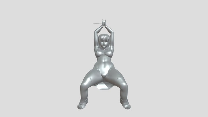 anime-style figure with dynamic pose 3D Model