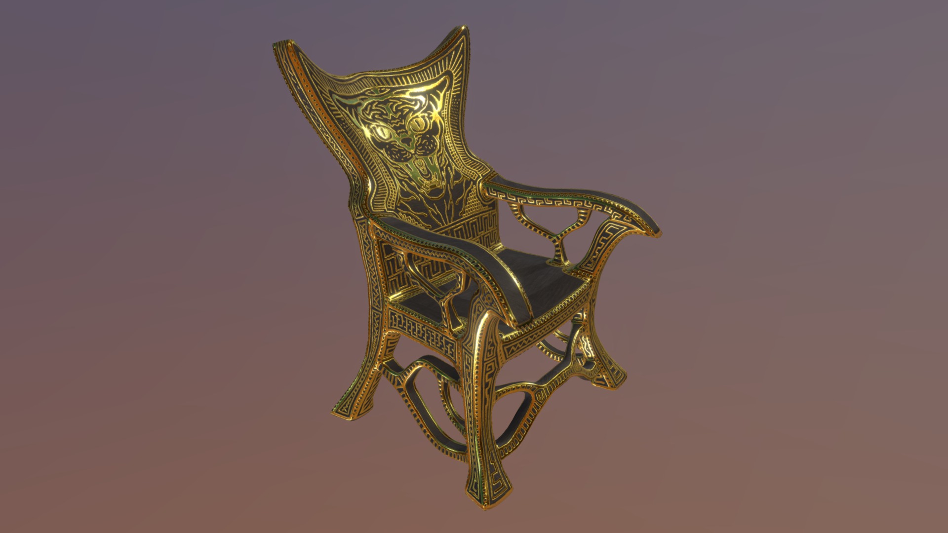 3D model Bastet_Throne - This is a 3D model of the Bastet_Throne. The 3D model is about map.