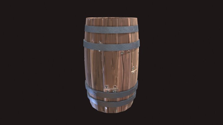 Gameready barrel 2 3D Model