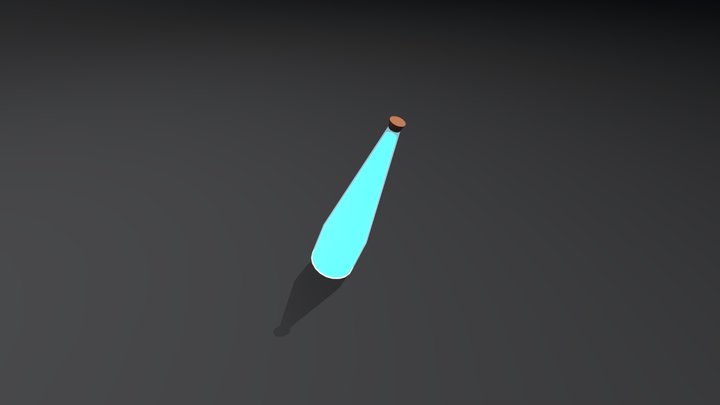 My Fancy Glass Bottle of Water 3D Model