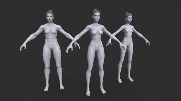 Stylized Female Basemesh 3D Model