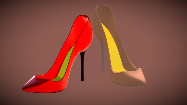 Туфли на каблуке  (Women's Shoes) 3D Model