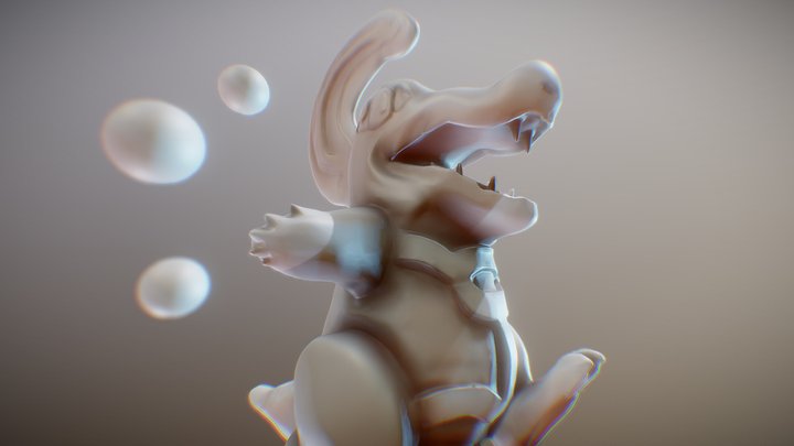 Psychic Totodile 3D Model