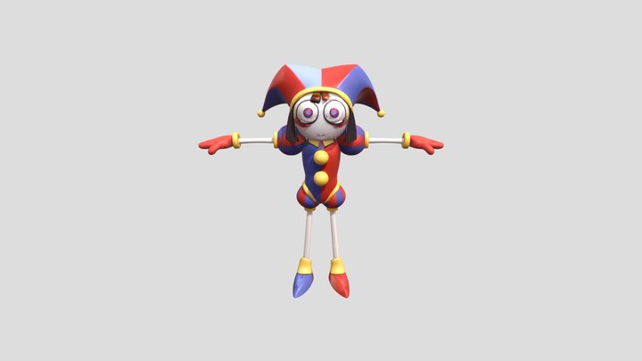 Jester with colorful outfit 3D Model