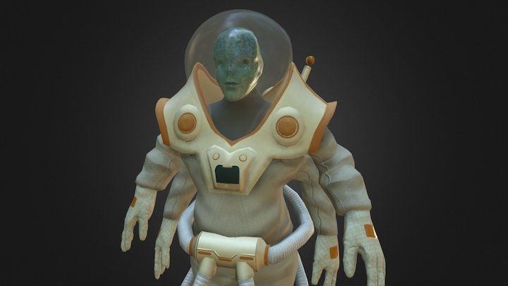 Alien Astronaut 3D Model
