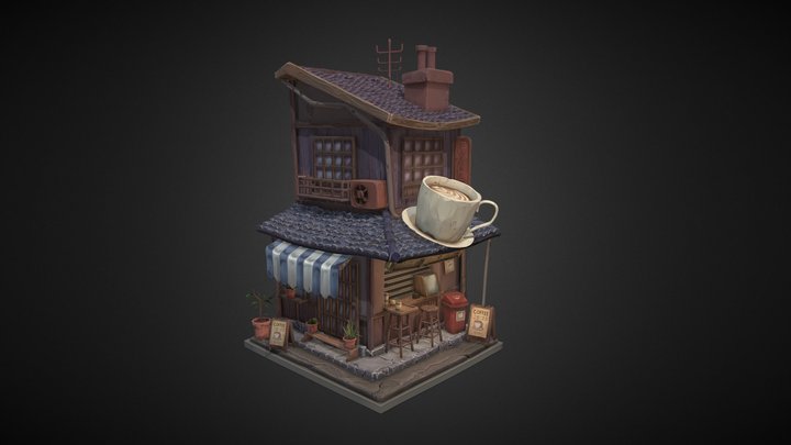 Sculpting Exam - Japanese Coffeeshop 3D Model
