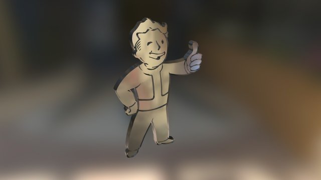 Fallout 4 Vault Boy Pin 3D Model