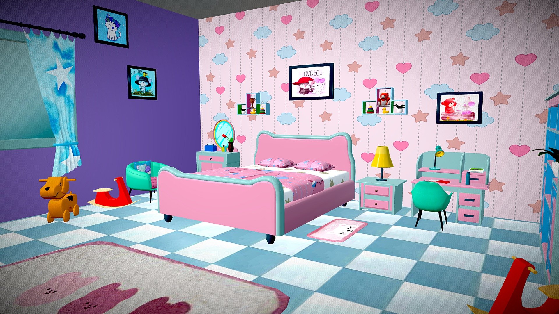 Kids Room Interior - Buy Royalty Free 3D model by NaturalCreative2023 ...